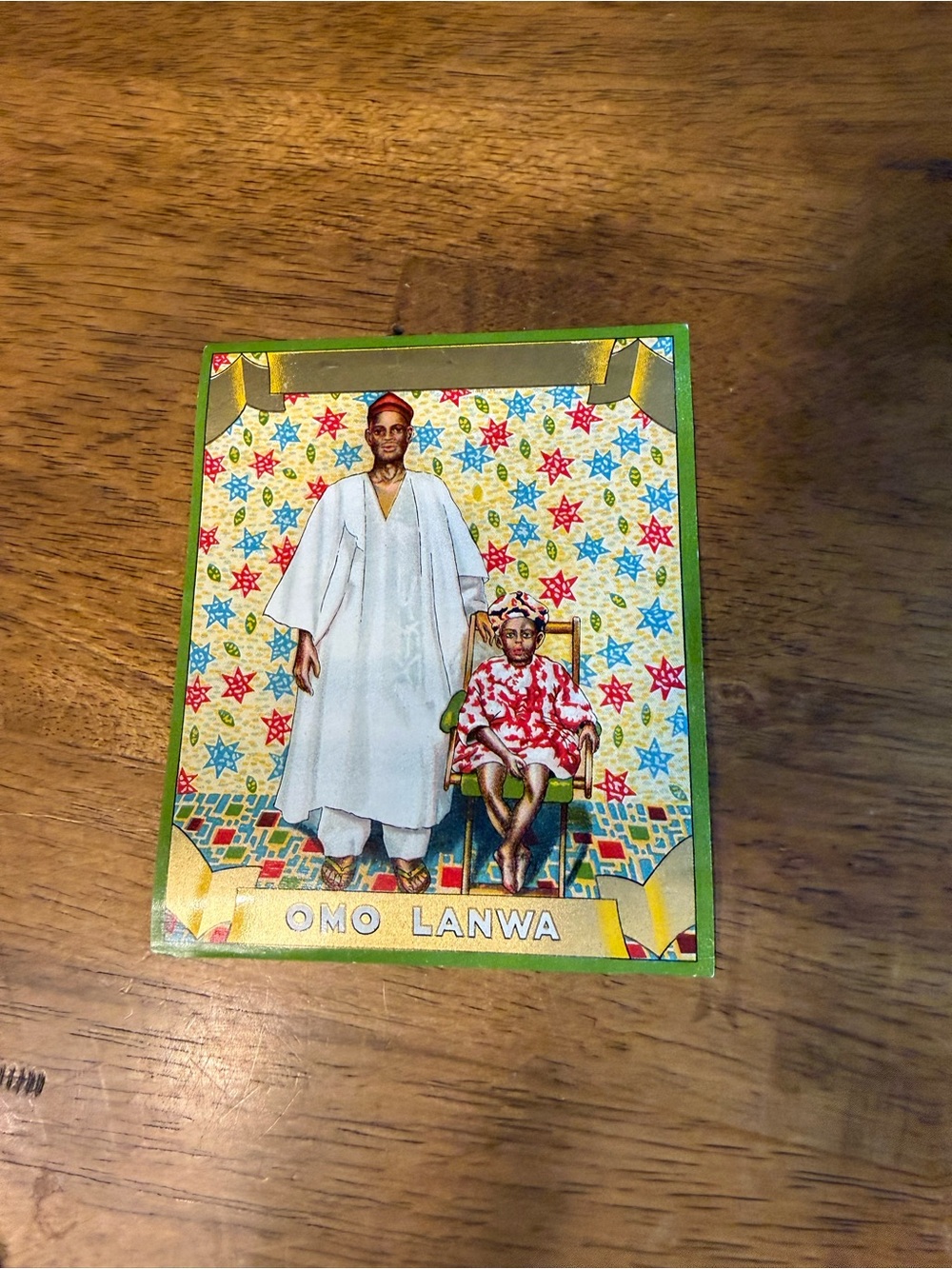 Vintage Omo Lanwa Print Card — Colorful Illustration
